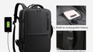 Multi-layer Large Capacity Expandable Laptop Backpack - Business &  Travel Luggage Friendly -  USB Charging Port - Holds up to 15.6" Laptops & Tablets -  MULTIPLE COMPARTMENTS - BLACK Large Expandable Laptop Backpack USB Port 