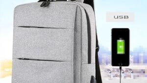 Laptop Backpack - for Tablets & Laptops up to 15.6" - Waterproof - Electronics Protection  - Scratchproof - Travel Friendly - Organized Compartments - USB Charge Port - Slim Casual Business Design - Heavy Duty - 42 x 12 x 30 cm - GREY GREY Laptop Backpack Waterproof Electronics Protection