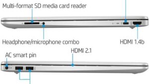 HP 15-DY5073DX 15.6 TOUCH-SCREEN FULL HD IPS LAPTOP - 12TH GEN INTEL CORE I7-1255U - 16GB MEMORY DDR4- 512GB SSD - WIN 11 S MODE- NATURAL SILVER