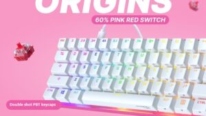 HyperX Alloy Origins 60 - Mechanical Gaming Keyboard - Ultra Compact 60% Form Factor - Linear Red Switch - Double Shot PBT Keycaps - RGB LED Backlit - NGENUITY Software Compatible - Pink HyperX 60 Mechanical Gaming Keyboard - PINK EDITION