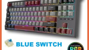 RK ROYAL KLUDGE R87 Wired Mechanical Keyboard Blue Switch 87 Key RGB Backlit Hot-swappable Gamer Keyboard Customized Keycaps with Dust Cover - Black Wired Mechanical Keyboard Blue Switch Black