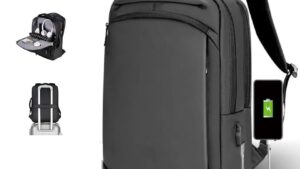 Multifunctional Travel Laptop Backpack - Casual Business Design - Charging USB Port - Anti-theft Pocket - Organized Compartments - Waterproof  - Heavy Duty - Holds up to 15.6" Laptops - Flight Approved Carry On Backpack - DARK GREY Casual Business Multifunctional Travel Laptop Backpack