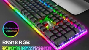 RK ROYAL KLUDGE RK918 Wired Mechanical Keyboard Red Switch