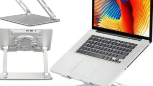 Aluminum Laptop with Cooling Fan Aluminum Laptop or Tablet Stand with Cooling Fan & 2 USB Ports
