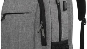 Grey Laptop Backpack Fits 15.6 Notebook