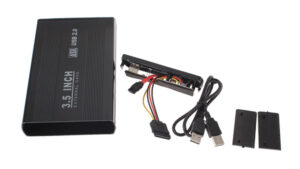 3.5 inch USB 2.0 SATA External HDD HD Hard Drive Enclosure Case Cover Box - Black 