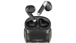 PROMATE Earbuds Noise Cancellation Bluetooth Black PROMATE High Definition Transparent TWS Earbuds with IntelliTouch - Active Noise Cancellation - Bluetooth V 5.3 - Compact Transparent Design - BLACK