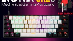 AURA-GK2-WB Aura GK2 60% Mechanical Gaming Keyboard GAMDIAS Aura GK2 White & Black 60% Mechanical Gaming Keyboard Red Switches