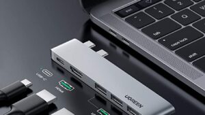 UGREEN MacBook Pro USB C Hub Adapter 5 IN 2 HDMI 4K Type C Port Thunderbolt 3 for Video