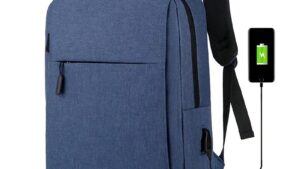Business Slim Formal Laptop Backpack for up to 15.6 Inch - Durable Oxford Textile - USB Charging Port - Organized Compartments - Waterproof - Heavily Padded for Sensitive Electronics Impact Protection - BLUE Business Slim Formal Laptop Backpack BLUE