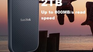 SDSSDE30-2T00-G26 SanDisk 2TB Portable SSD Up to 800MBs USB-C SanDisk 2TB Portable SSD - Up to 800MB/s