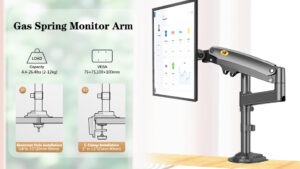 Monitor Desk Mount Long Arm for Monitors from 22" - 35" / Bracket Load 2-12 Kgs; Ultra Wide Full Motion Swivel Height Adjustable Monitor Stand H100 Monitor Stand Desk Mount Arm 22"-35"