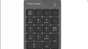 A4TECH FSTYLER FGK21C 2.4G Wireless Numeric Keypad Rechargeable Number pad - Auto-Channel Sort - USB Type-C Charging Cable -18 Low-profile Keys -Windows 7/8/8.1/10/11 Rechargeable 2.4G Wireless Numeric Keypad 
