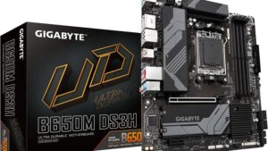 GIGABYTE B650M DS3H (AM5/ LGA 1718/ AMD/ B650/ Micro ATX/ 5-Year Warranty/ DDR5/ PCIe 4.0 M.2/ PCIe 4.0/ USB 3.2 Gen2X2 Type-C/ 2.5GbE LAN/Motherboard)