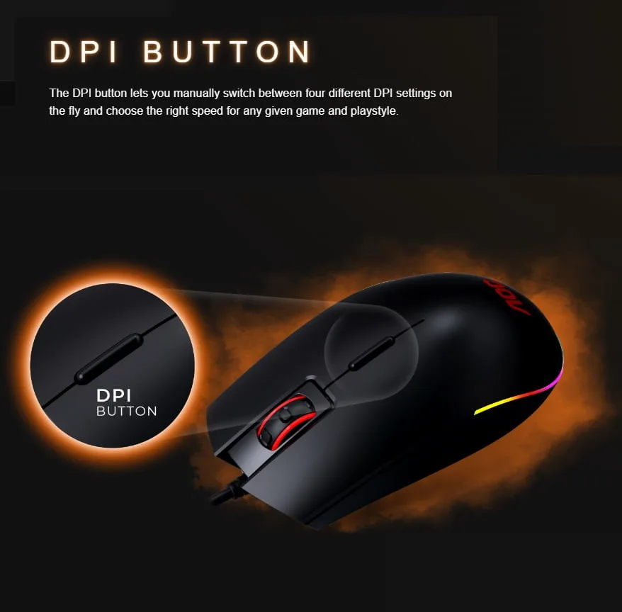 GM500DRBN GM500 RGB Gaming Mouse Adjustable 5000 DPI AOC GM500 RGB Gaming Mouse - Adjustable 5000 DPI - Omron switches - 4 RGB Effects - 8 Buttons - Up to 20G Acceleration - USB 2.0 Type A Interface - Exclusive Software - BLACK