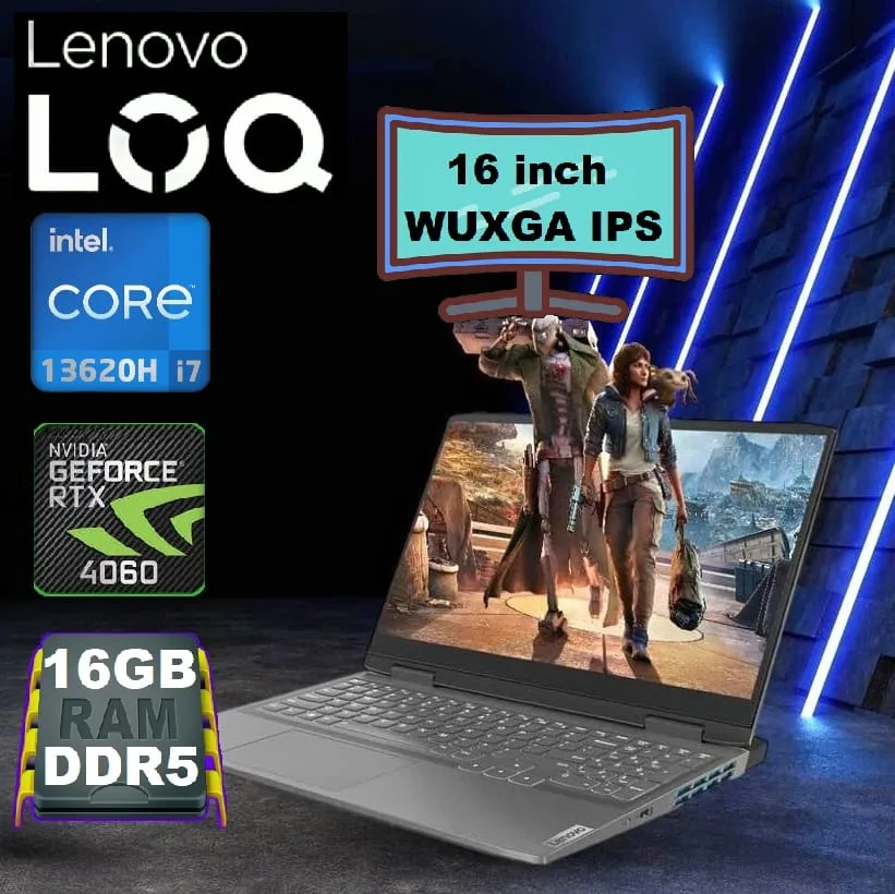 82XW006QPS LOQ i7-13620H 16GB DDR5 RAM RTX 4060 16 inch LENOVO LOQ 16IRH8 Intel® Core™ i7-13620H | 16GB DDR5 RAM