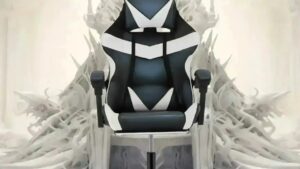 GEATIX-WHITE-GREY Grey Gaming Recliner Leather Chair Ergonomic Gaming Recliner Leather Chair