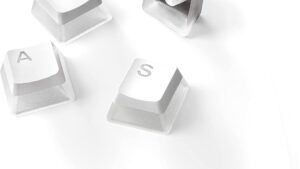 PRIMS-CAPS PRISMCAPS Double Shot PBT Keycaps White SteelSeries PRISMCAPS - Double Shot Pudding-Style Keycaps - Durable PBT Thermoplastic - Compatible with a Wide Range of Mechanical Keyboards