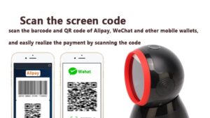 Desktop Barcode Scanner - 2D Omnidirectional Barcode Scanner & QR Bar code Reader - USB Wired Automatic Screen Reader -  for cashier supermarket  Desktop Barcode Scanner For Cashier Supermarket