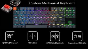 K1M-H1 Keychron K1 Max TKL Keyboard Red Switch Keychron K1 Max Ultra-Slim QMK/VIA Bluetooth Wireless/USB Wired Custom Mechanical Keyboard