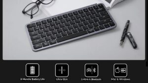 B1P-K1 Lightweight Compact Keyboard Wireless Wired Keychron B1 Pro Lightweight Ultra-portable Compact 75% Keyboard with 2.4 GHz / BT / Type-C Wired Connectivity ; Extended Battery Life ; 12 Multimedia Keys & Quick Emoji Access ; Concave Ergonomic Keys  ; Supports macOS / Windows / Linux 