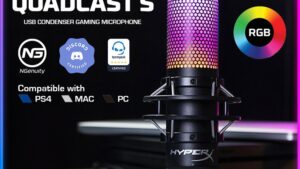 RGB Microphone Gaming & Streaming HyperX QuadCast S RGB USB Condenser Microphone with Shock Mount for Gaming