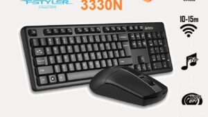 A4TECH-3330N A4TECH 3330N Wireless Keyboard and Mouse A4TECH 3330N Wireless Keyboard & Mouse Combo ;  2.4GHz Wireless Connectivity with 10-15m Range 1200 DPI  - 16 Mouse Gestures - 12 Multimedia Hotkeys  -  Long lasting Battery