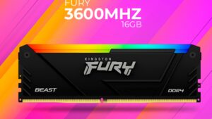 Ram Kingston 16GB 3600MT/s DDR4 RGB Fury Beast CL18 Desktop Memory Intel XMP