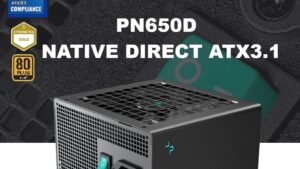 R-PN650D-FC0B-EU PN650D PSU 650W 80 Plus Gold Non-Modular DeepCool PN650D PSU 650W ATX 3.1 &PCIe 5.1 Standard 80 Plus Gold efficiency; Dedicated 12V-2x6