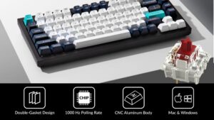 Keychron Q1 Max Hotswap Wireless RGB Mechanical Keyboard with Knob 75% Layout (84 Keys)