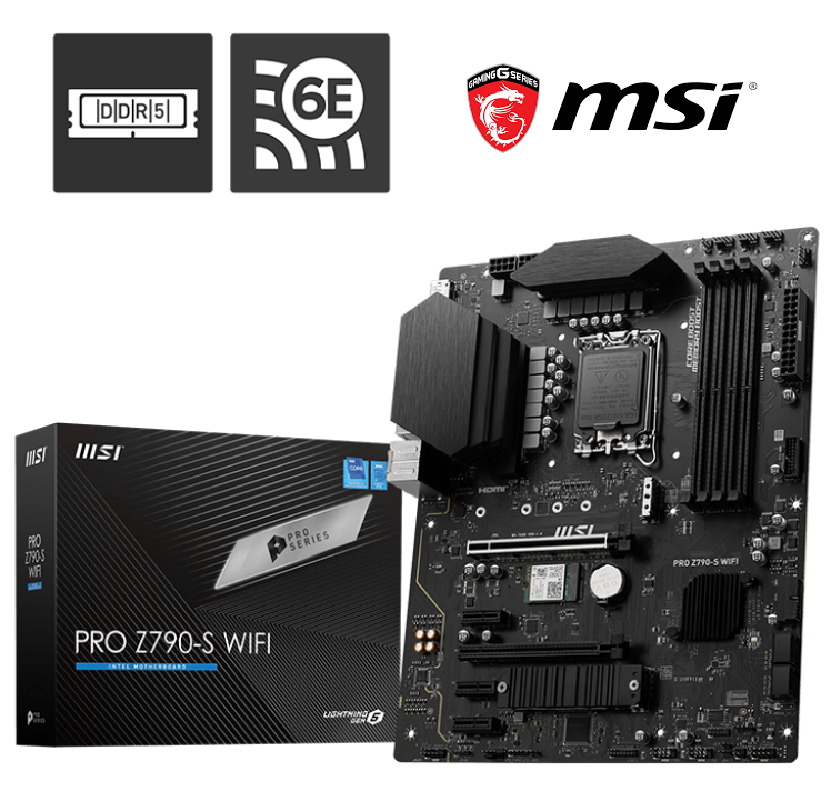 911-7D88-002 MSI PRO Z790-S WiFi DDR5 Motherboard MSI PRO Z790-S WiFi ProSeries Motherboard (Supports 12th/13th/14th Gen Intel Processors