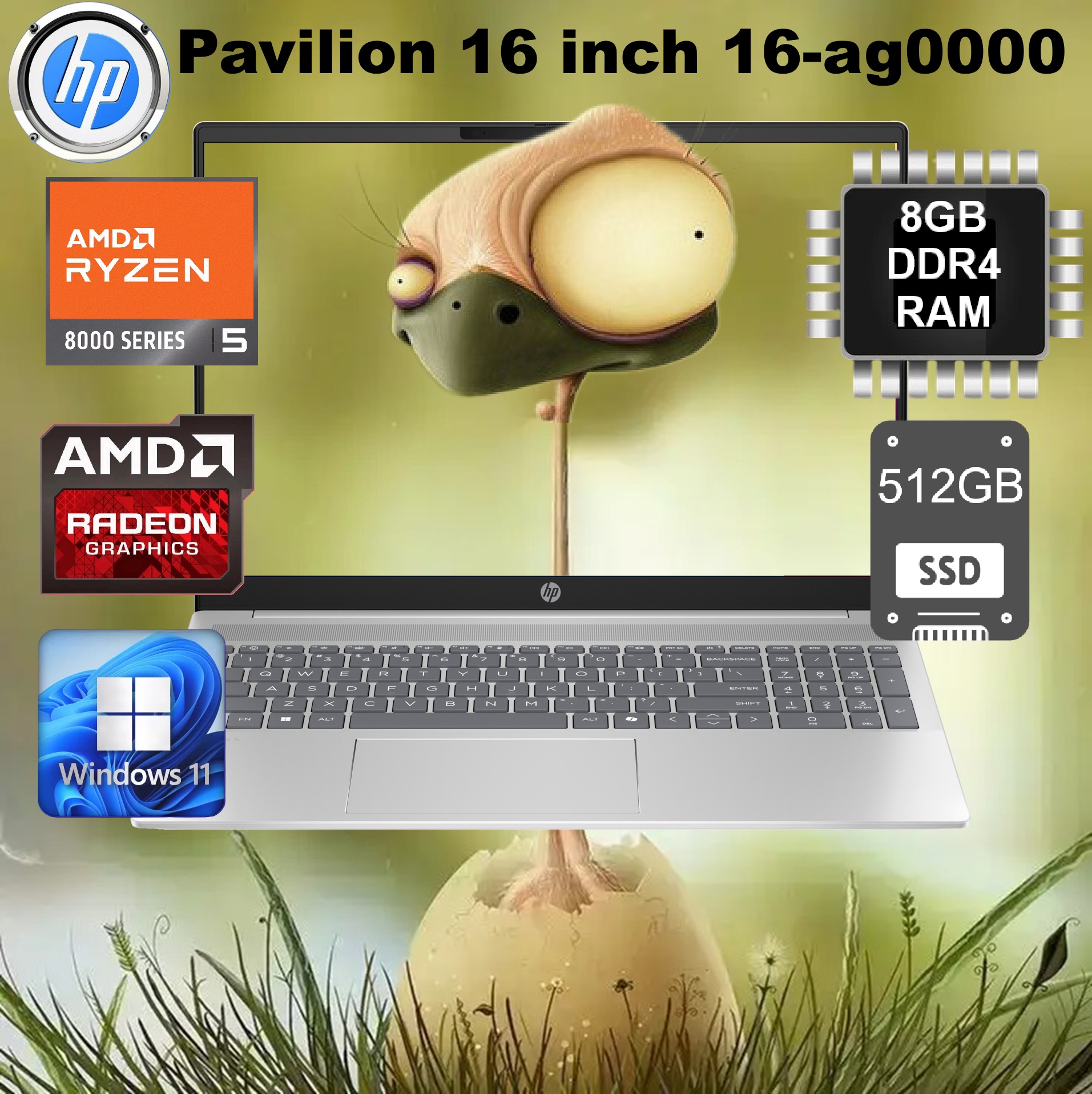 B1PC5U8R#ABA HP Pavilion Ryzen 5 8540U 16 inch WUXGA IPS HP Pavilion  16-ag0000 AMD Ryzen™ 5 8540U