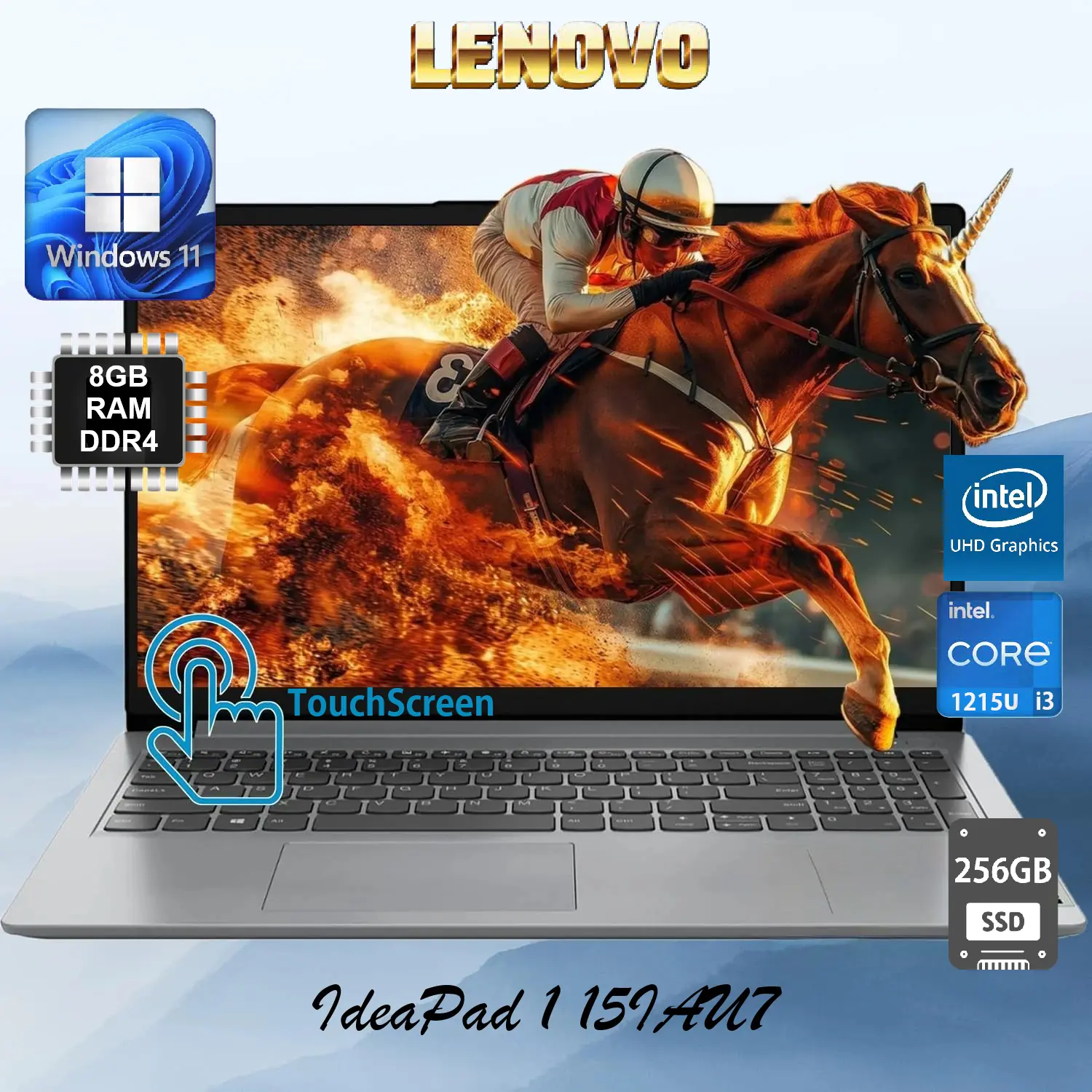 82QD00DHUS Lenovo IdeaPad Touchscreen 8GB RAM Windows 11 Lenovo IdeaPad 1 15IAU7 Intel® Core™ i3-1215U | 8 GB RAM DDR4