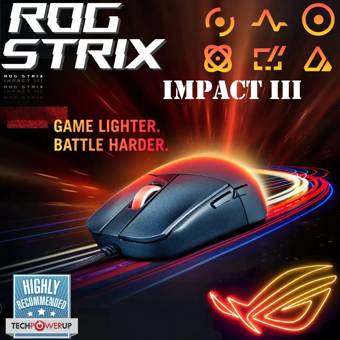 90MP0300-BMAA00 ROG Strix Impact III Wired Gaming Mouse RGB ASUS ROG Strix Impact III Wired Gaming Mouse