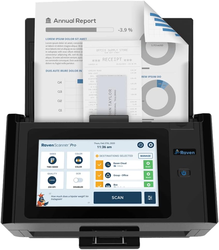 Raven Pro Document Scanner - Huge Touchscreen