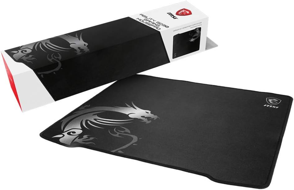 MSI Agility GD30 Gaming Mouse Pad Ultra-Smooth Low-Friction Textile Surface Natural Rubber Base Extra Soft Comfortable Touch Anti-Slip 