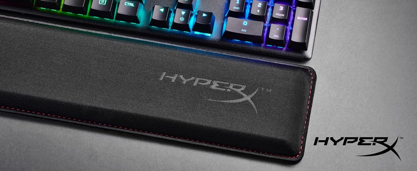 HyperX Wrist Rest Tenkeyless 362mm x 88mm HyperX Wrist Rest Tenkeyless 362mm x 88mm – COOL GEL-INFUSED MEMORY FOAM – ANTI-FRAY STITCHING – ANTI-SLIP GRIP -  Black