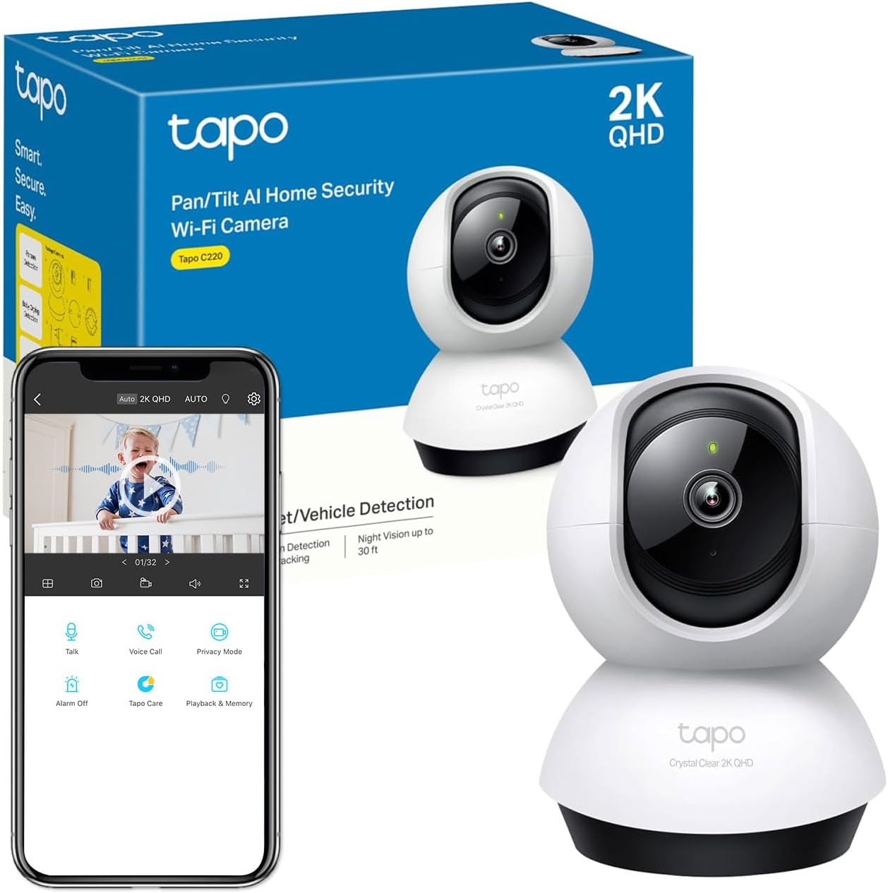 Tapo 2K QHD Indoor Pan/Tilt Security Wi-Fi Camera