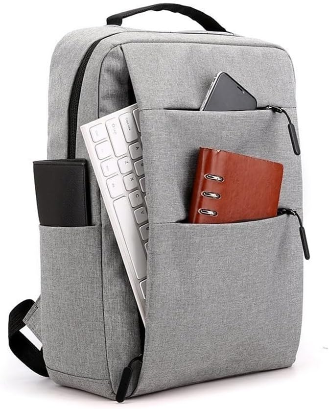 Laptop Backpack - for Tablets & Laptops up to 15.6" - Waterproof - Electronics Protection  - Scratchproof - Travel Friendly - Organized Compartments - USB Charge Port - Slim Casual Business Design - Heavy Duty - 42 x 12 x 30 cm - GREY GREY Laptop Backpack Waterproof Electronics Protection