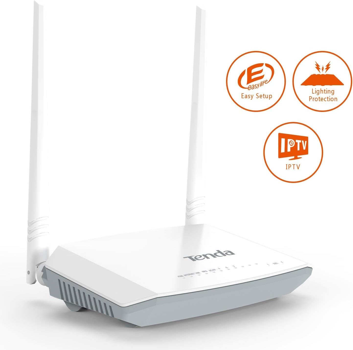 TENDA-D301-V4 TENDA D301 All In One ADSL2 Modem Router TENDA D301 All-In-One ADSL2+ Modem Router & 4 Port Switch Access Point and USB Port - up to 300 Mbps - WPA/WPA2  Protection - Network Products Access Point ADSL