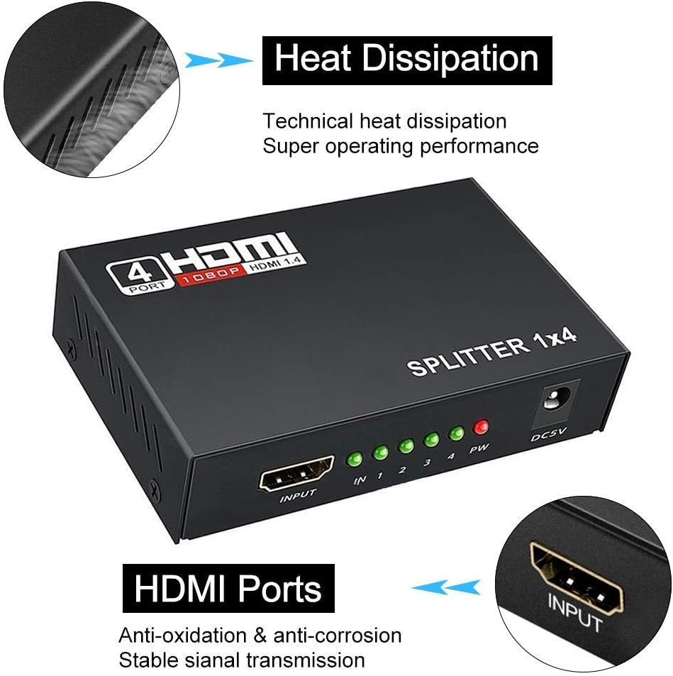 HDMI Splitter 1080P 3D 1 in 4 Out