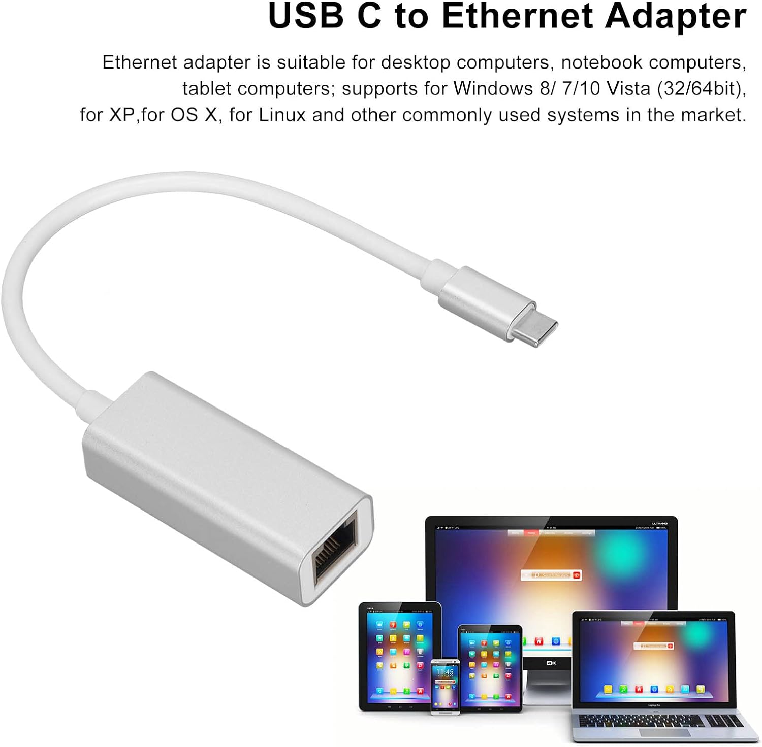 USB C to RJ45 Gigabit Network Adapter USB C to Ethernet Adapter