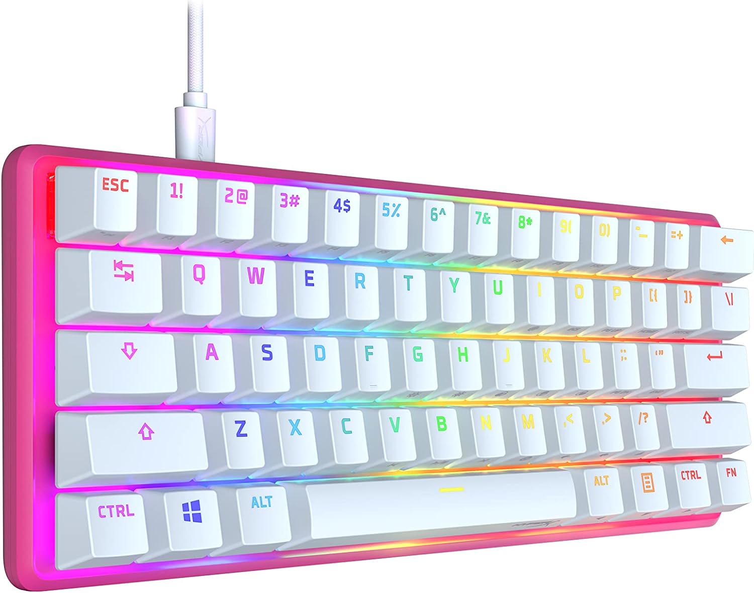 HyperX Alloy Origins 60 - Mechanical Gaming Keyboard - Ultra Compact 60% Form Factor - Linear Red Switch - Double Shot PBT Keycaps - RGB LED Backlit - NGENUITY Software Compatible - Pink HyperX 60 Mechanical Gaming Keyboard - PINK EDITION