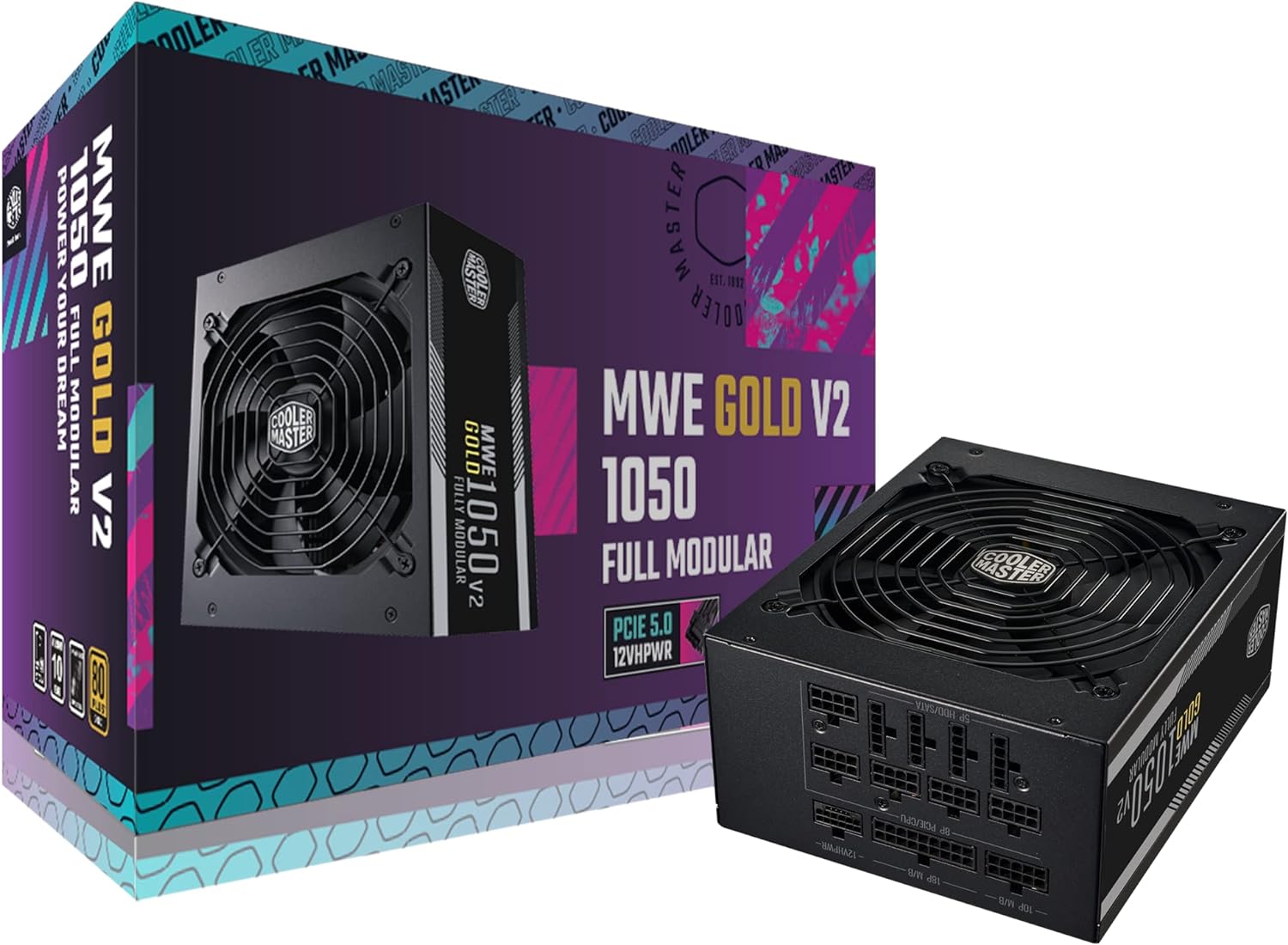 PSU Gold Fully Modular 80+ 1050W Cooler Master MWE Gold 1050 V2 ATX3.0 Fully Modular