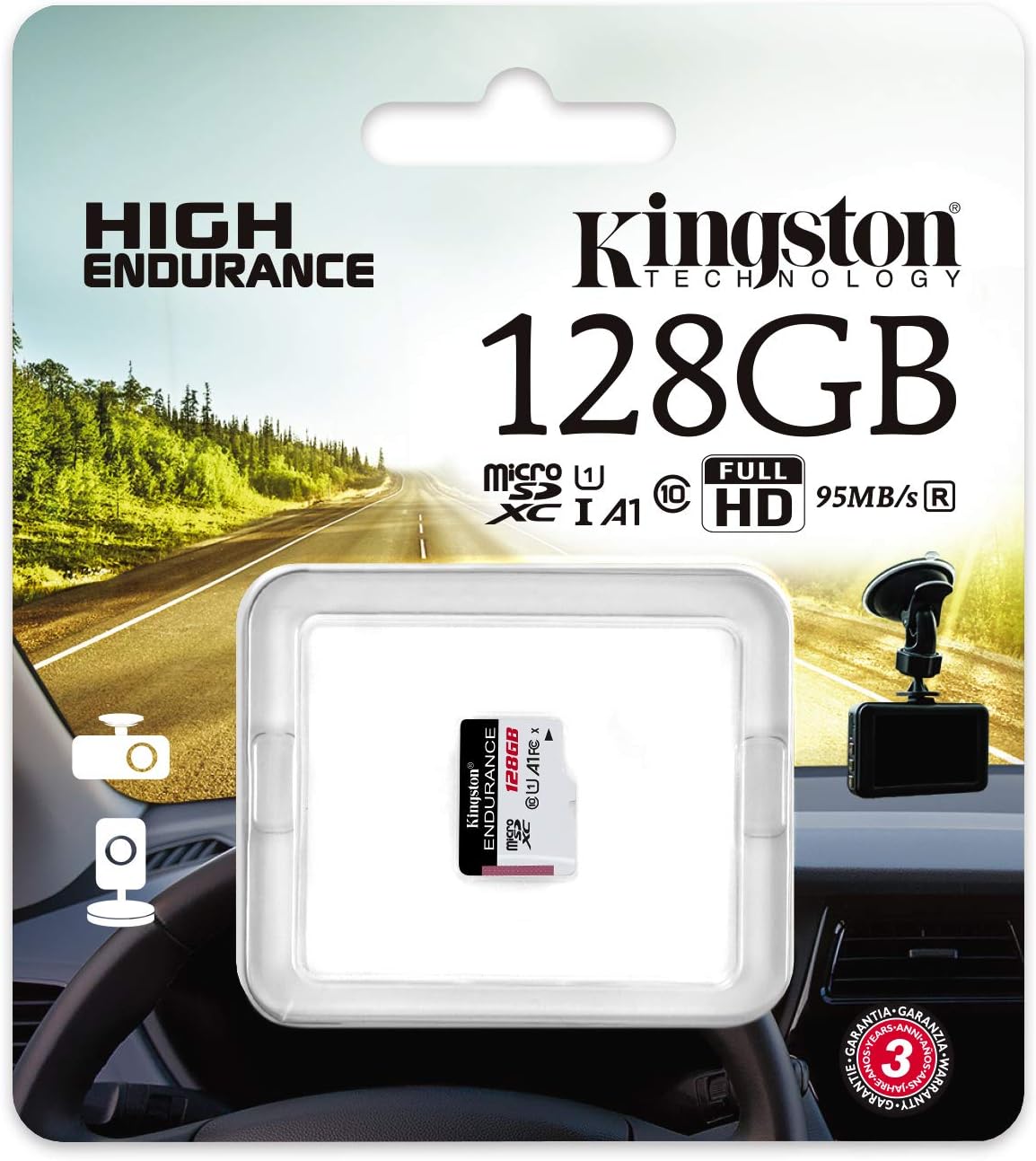 Kingston High Endurance 128GB MicroSD SDXC Flash Memory Card High Performance