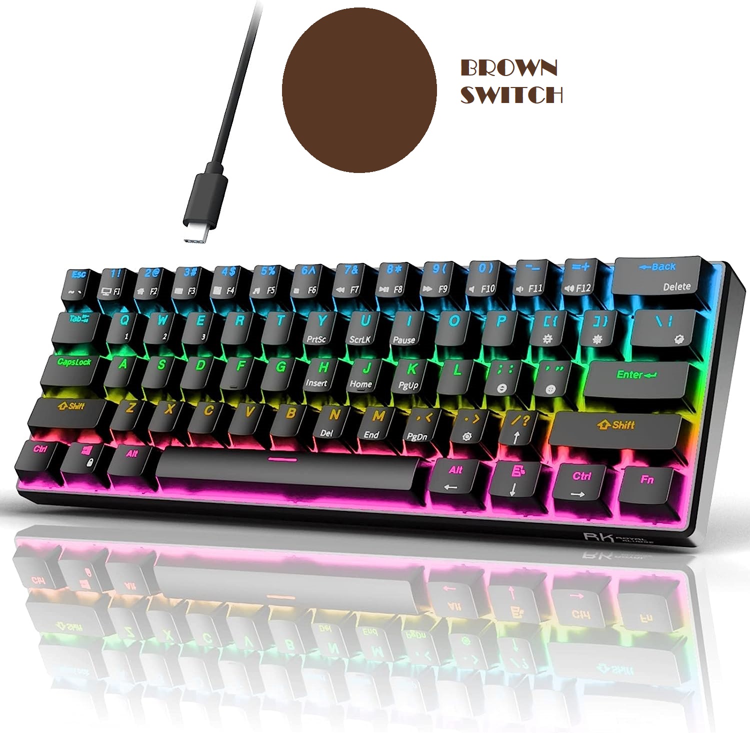 RK ROYAL KLUDGE RK61 61 Keys Mechanical Keyboard