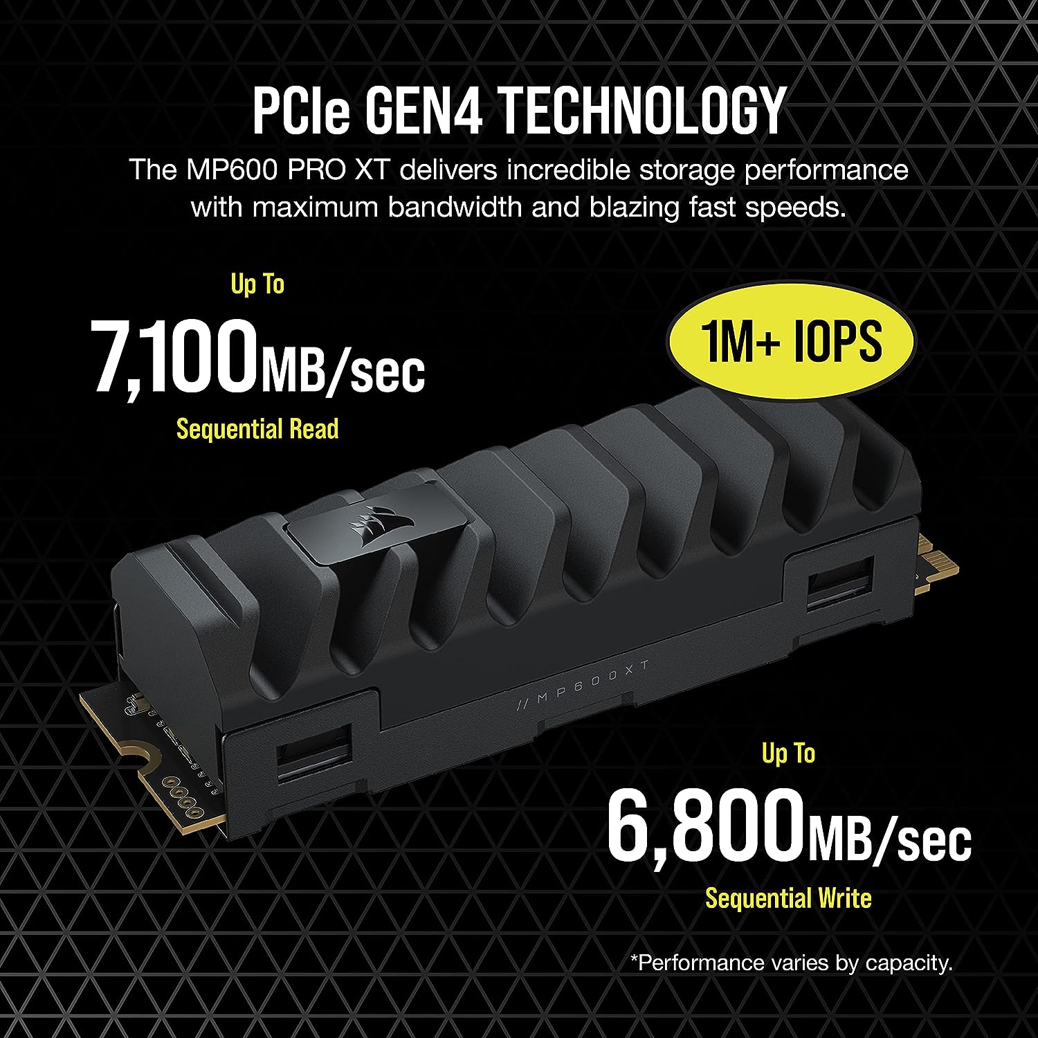 PRO XT 2TB NVMe NAND SSD 7100MB Heatspreader CSSD-F4000GBMP600PXT PRO XT 4TB NVMe NAND SSD 7100MB Heatspreader Corsair MP600 PRO XT M.2 2280 4TB PCI-Express 4.0 x4 NVMe 1.4 3D High-Density TLC NAND Internal Solid State Drive up to 7