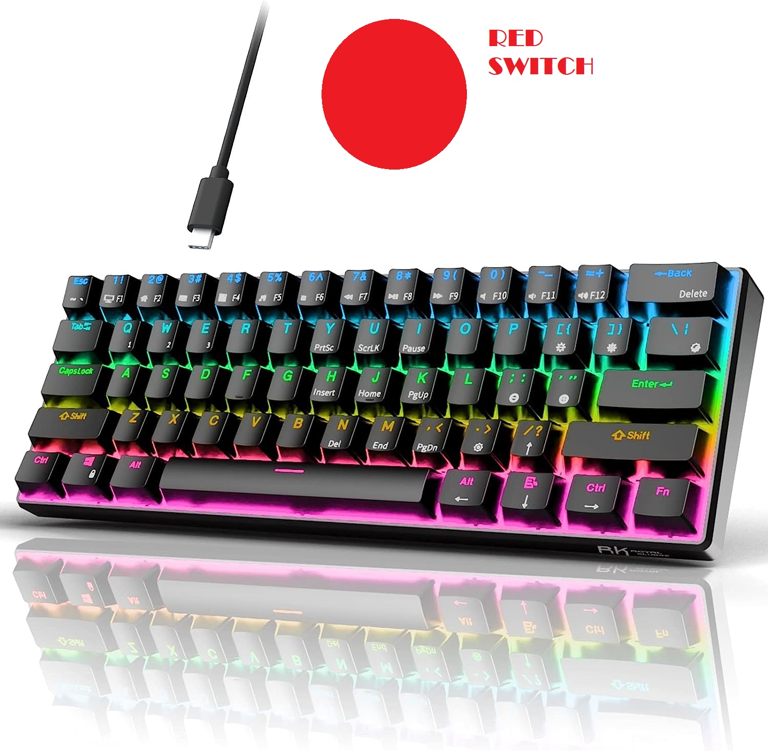 RK ROYAL KLUDGE RK61 61 Keys Mechanical Keyboard