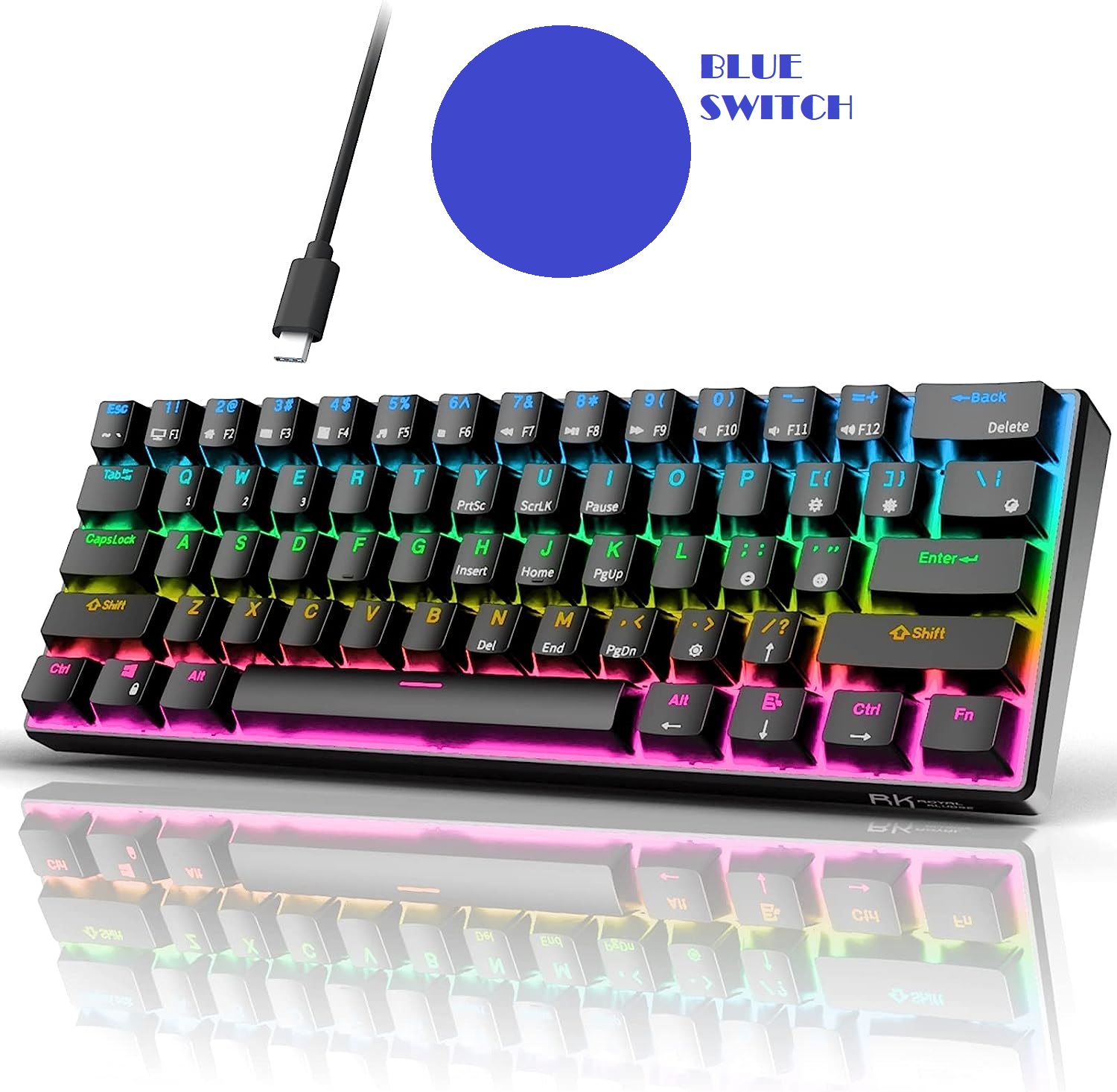 RK ROYAL KLUDGE RK61 61 Keys Mechanical Keyboard