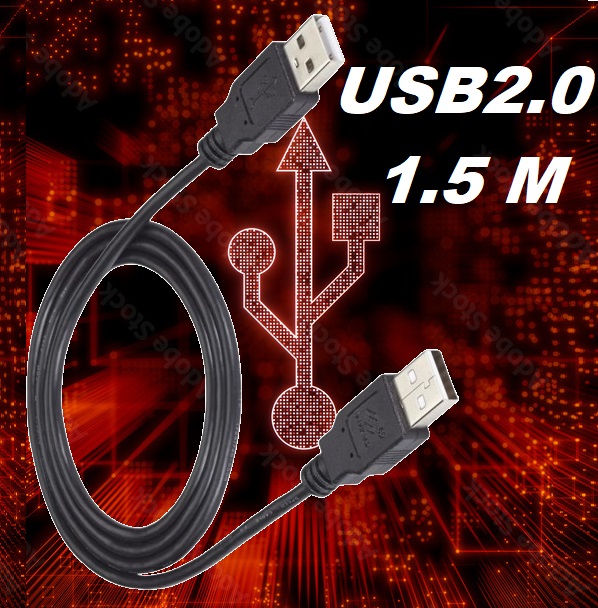 CAB-USB-M/M-1.5 Cable Cord USB Type-A 120cm Male to Male Cable Cord USB 2.0 1.2M Male to Male up to 480Mbps Transfer Speed  for HDD Enclosure